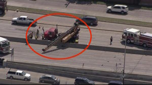 Crane Truck Accident on the Dallas North Tollway