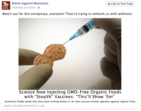 Fake MAM article, injected peanut