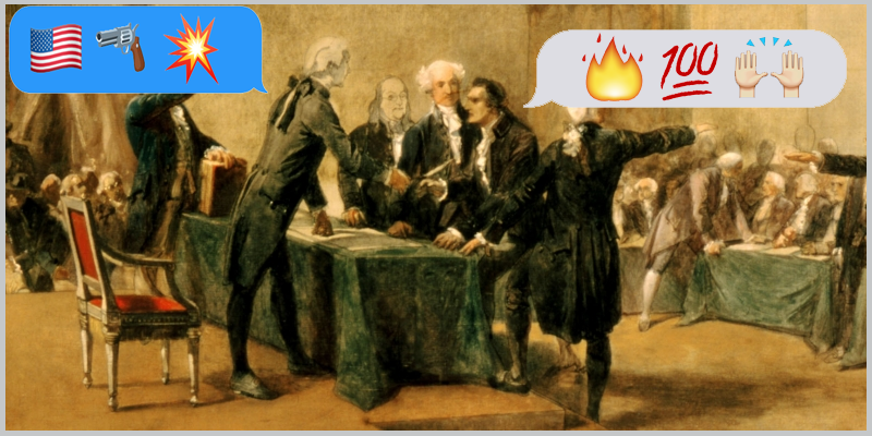 Continental Congress speaking in emojis.