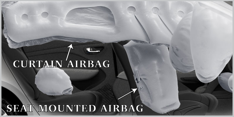 labeled Side Curtain and seat-mounted airbags