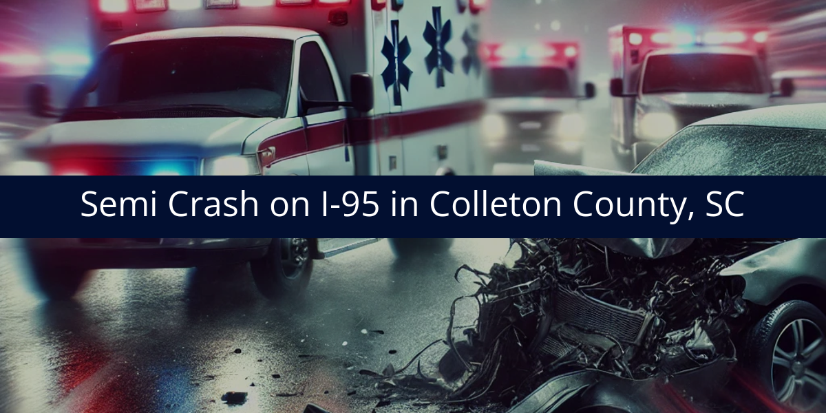8 Injured in Semi Crash on I-95 in Colleton County, SC