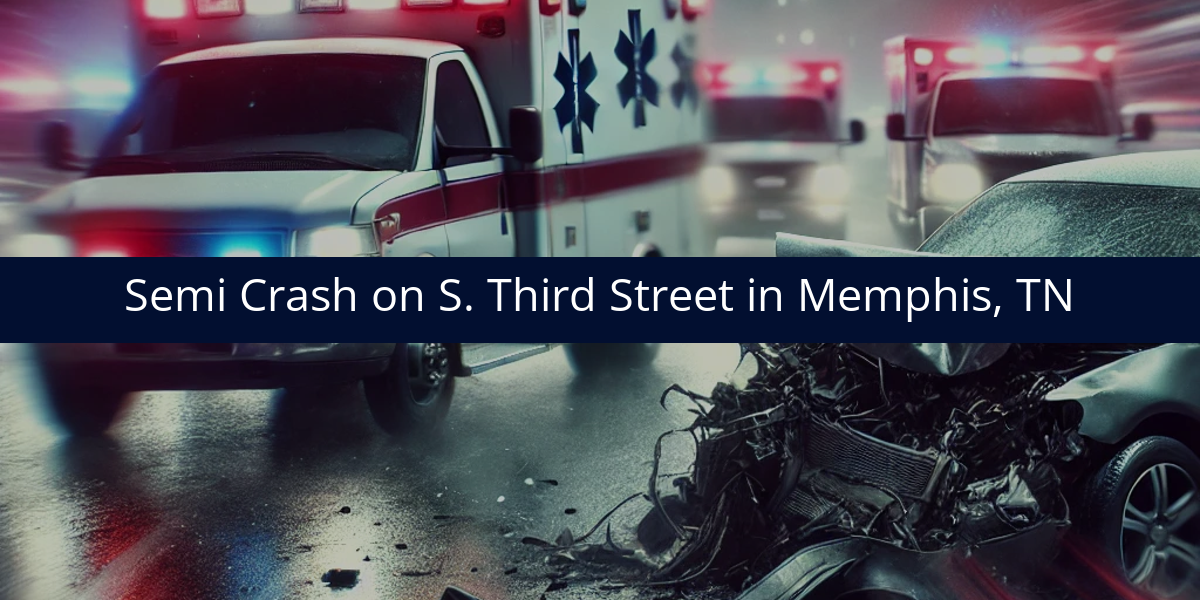 One Injured in Semi Crash on S. Third Street in Memphis, TN