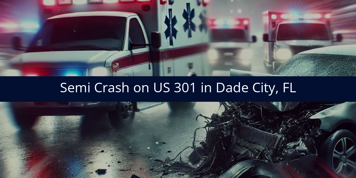 One Dead in Semi Crash on US 301 in Dade City, FL