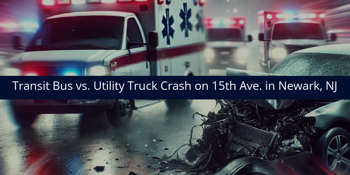 14 Injured in Transit Bus vs. Utility Truck Crash on 15th Ave. in Newark, NJ