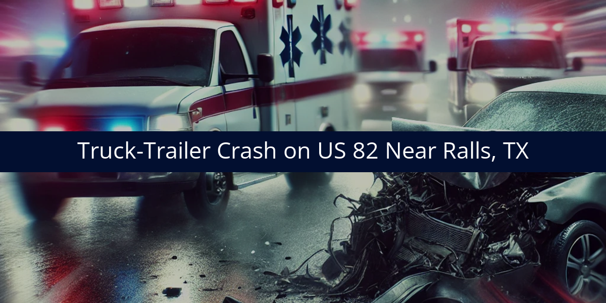 One Injured in Truck-Trailer Crash on US 82 Near Ralls, TX