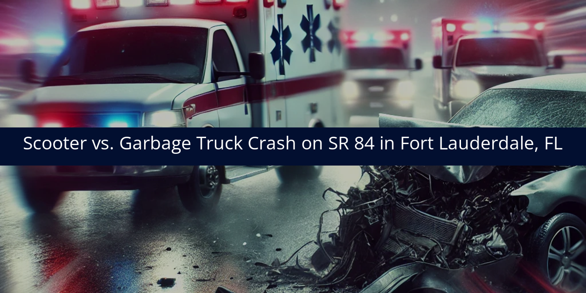 One Dead in Scooter vs. Garbage Truck Crash on SR 84 in Fort Lauderdale, FL