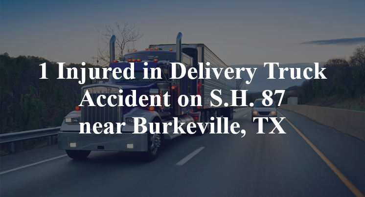1 Injured in Delivery Truck Accident on S.H. 87 near Burkeville, TX