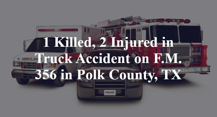 1 Killed, 2 Injured in Truck Accident on F.M. 356 in Polk County, TX