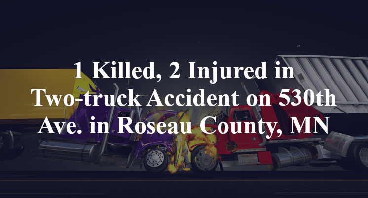 1 Killed, 2 Injured in Two-truck Accident on 530th Ave. in Roseau County, MN