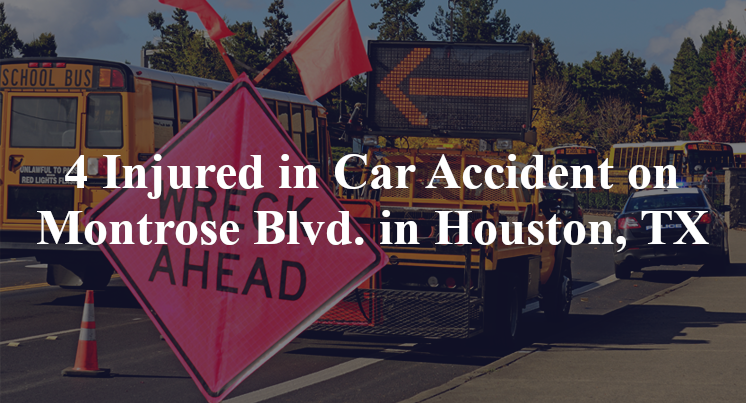 4 Injured in Car Accident on Montrose Blvd. in Houston, TX