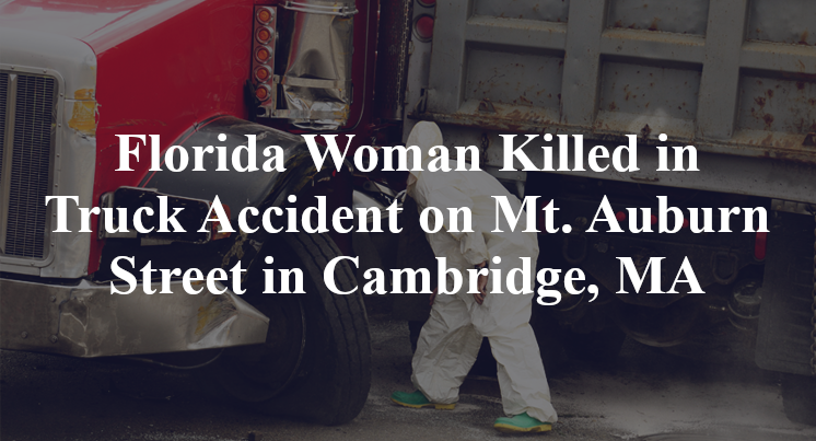 Florida Woman bike Truck Accident on Mt. Auburn Street Cambridge