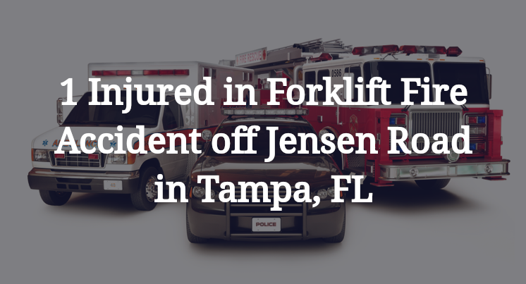 Forklift Fire Accident off Jensen Road in Tampa, FL