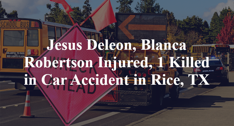 Jesus Deleon, Blanca Robertson Injured, 1 Killed in Car Accident in Rice, TX