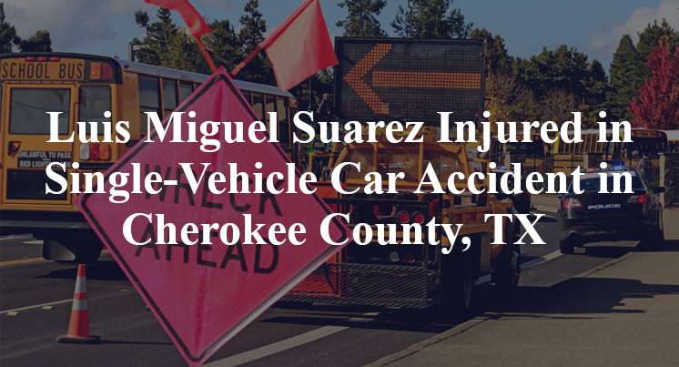 Luis Miguel Suarez Injured in Single-Vehicle Car Accident in Cherokee County, TX